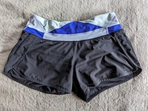 LULULEMON Athletic Running Lined Shorts Womens Size 4 Green Purple Black - Picture 1 of 4