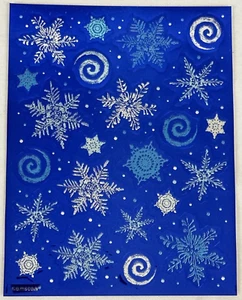 Vtg Stickers Snowflakes Foil Mylar Amscan Starry Night NEW - Picture 1 of 2