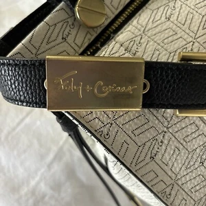 Atractivo Bolso FOLEY & CORINNA DIONE Mediano LOGO FIRMA BLANCO NEGRO - Imagen 1 de 13
