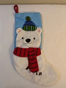 Weihnachtsstrumpf Bär mit Mütze & Schal L 3-D - Bild 1 von 9
