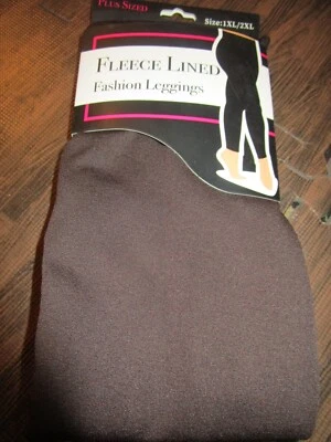 1 par de leggings de vellón marrón 1XL/2XL con medalla de oro talla grande para mujer Foto 1 de 4