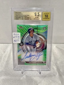 2023 Topps Finest Anthony Volpe refractor de onda verde automático novato RC/99 BGS 9,5 - Imagen 1 de 2