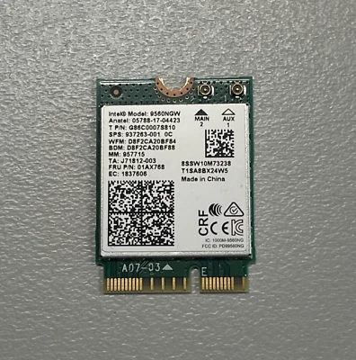 Genuine Intel Dual Band Wireless-AC 9560 M.2 WiFi BT 5.1 Card 9560NGW 01AX768 - Image 1 of 4