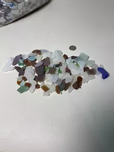 Lote de 7 OZ de vidrio de playa de mar colores mixtos al por mayor azul verde rojo marrón joyería - Imagen 1 de 4
