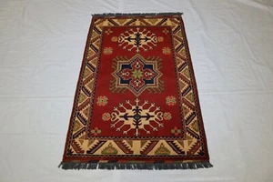 2'10" x 4'2" ft. Afghan Hand Knotted Tribal Wool Area Oriental Vegetable Dye Rug - Picture 1 of 8