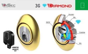 DISEC DEFENDER MAGNETICO DIAMOND 3GD2ST 3 CHIAVI ORO LUCIDO SUPER TOP - Foto 1 di 2