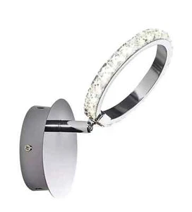 LED Splitter Kristall Wandleuchte AMBI LIGHT CHROM UND KRISTALL RING WANDLEUCHTE - Bild 1 von 1