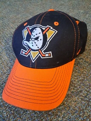 Zephyr NHL Anaheim Mighty Ducks Curvado Naranja Sombrero Snapback  Foto 1 de 4