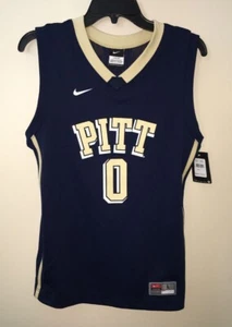 NIKE Elite Pitt Panthers #0 Navy Blue Gold Basketball Jersey New Boys L 16 18 - Picture 1 of 2