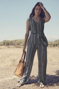 Long Tall Sally Stripe Tie Front Navy Top Size 22 BNWT - Picture 1 of 1