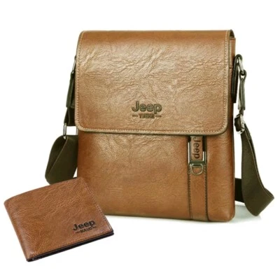 Bandolera Hombre Bolso Mensajero Cuero JEEP Bolso de Mano Hombro con Cartera Foto 1 de 4