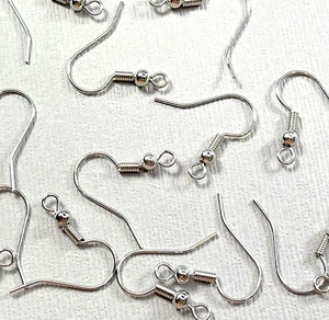 Silberton Ohrring Haken, 3/4 Zoll, 3 mm Kugelakzent, 50 Stück, 283 - Bild 1 von 2