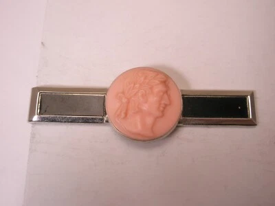Cameo David Profile Greek God Vintage SWANK Tie Bar Clip - Image 1 of 4