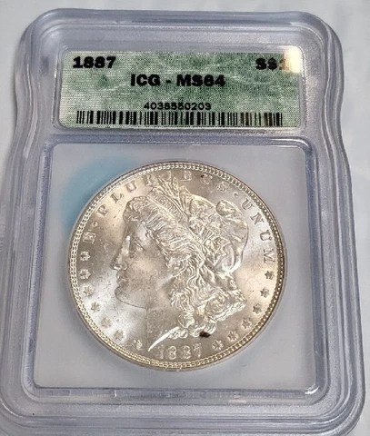 1887 Morgan Silver dollar ICG MS64 B27 Cover
