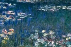 CLAUDE MONET Seerosen, grüne Harmonie, 1914-1917 4x6 GLÄNZEND GEDRUCKTES FOTO - Bild 1 von 2