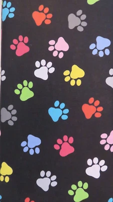 Tecido de colcha de algodão com estampas de patas multicoloridas - BTY - Escolha o comprimento por jarda - Imagem 1 de 4