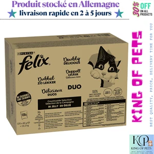FELIX Doppelt Lecker Katzenfutter in Gelee, Sorten-Mix, 120 x 85g - Bild 1 von 8