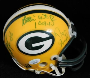 Green Bay Packers Reggie weiß +4 signierte Mini Helm JSA authentifiziert - Bild 1 von 4
