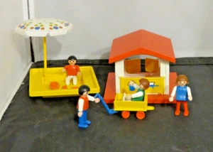 Juego de parque infantil vintage 1985 Playmobil sandbox casa de juegos carro 4 niños - Imagen 1 de 7