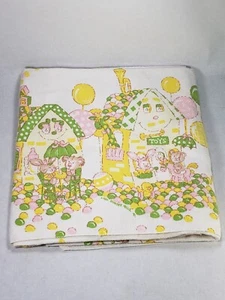 Vintage Whimsical Dundee Baby Receiving Blanket Pastel Candy Toys - Picture 1 of 4