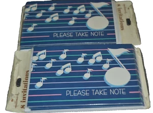 Invitaciones NOTAS MUSICALES ¡NIP SELLADO! 2 Paquetes De Colección de 8 Papelería Sello - Imagen 1 de 2