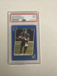 2021 Trevor Lawrence Donruss Rated Rookie Blue Press Proof PSA 9 - Bild 1 von 2