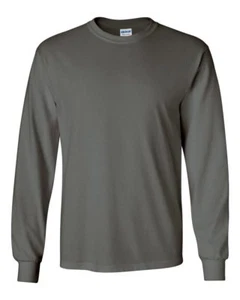 Gildan Ultra Cotton Mens Crewneck Long Sleeve Plain Basic Tee T-Shirt 2400 - Picture 1 of 29