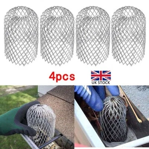 4x Metal Mesh Gutter Leaf Debris Mud Trap Guards Drain Pipe Cover Downpipe UK - Picture 1 of 13