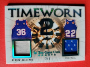HARLEM GLOBETROTTERS MEADOWLARK LEMON Curly Neal JERSEY CARD #d3/5 2022 LEAF ITG - Picture 1 of 2