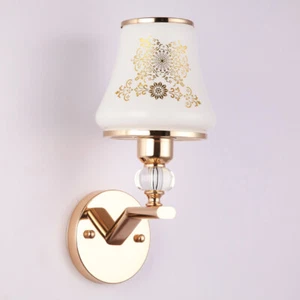 7W LED Wall Sconce Light Fixture E27 Bulb Lamp Glass Lampshade Dining Room Hotel - Picture 1 of 5