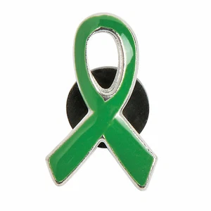 Green Awareness Ribbon Pins - Jewelry - 12 Pieces - Picture 1 of 3