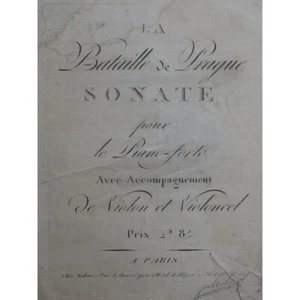 KOTZWARA Franz La Bataille de Prague Piano ca1795 - Foto 1 di 5