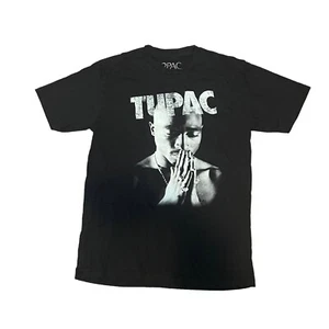Tupac Shakur 2PAC Prayer Hands Praying Black T-Shirt Mens Size Medium - Picture 1 of 4