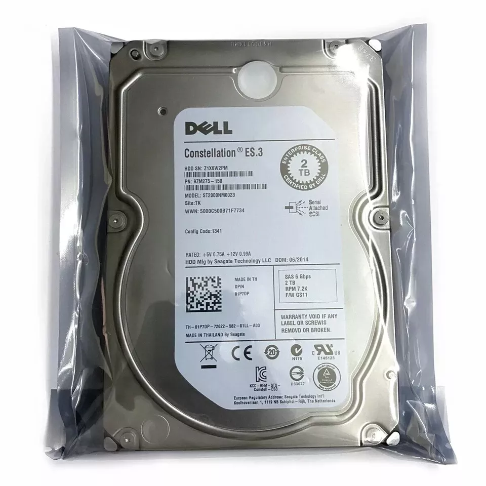 New DELL 1P7DP 01P7DP ST2000NM0023 2TB 7.2K 6Gbs 3.5 SAS HDD Hard Drive - Image 1 of 3