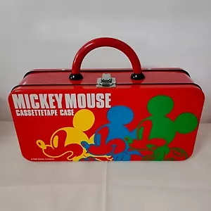 Sehr guter Zustand Disney Mickey Mouse Audio Kassettenetui Blechdose Metall Aufbewahrung Halter - Bild 1 von 8