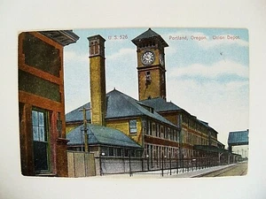Vintage Portland Oregon Union Depot Railroad Station Ex Condition Unposted  - Bild 1 von 3