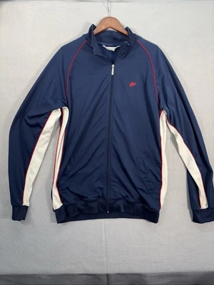 Chaqueta deportiva vintage Nike XLT Y2K cremallera completa roja blanca azul Foto 1 de 4