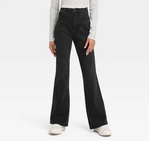 Universal Thread High-Rise Flare Jeans Gr. 14 Short - Black Wash - Neu mit Etikett - Bild 1 von 7