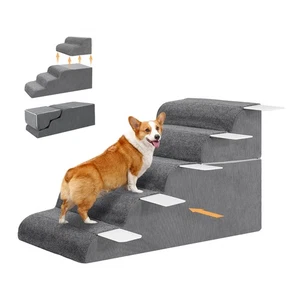 SLSY 5/6/7 Steps Dog Steps for Bed W Removable Cover PE Support Board Anti-slip - Picture 1 of 45