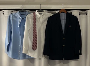 Boys Dress/Cotillion outfit, IZOD blazer, 2 shirts & Vinyard V silk tie, Size 18 - Picture 1 of 6