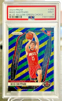 2024 Panini Prizm Reed Sheppard Rookie Card Blue Yellow Green Choice / PSA 9 - Imagen 1 de 2
