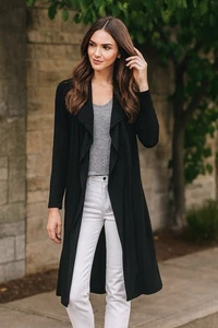 Trouve Open Front Ruffle Drape Jacket, size Xs,$95 New Summer Big Sale - Picture 1 of 5