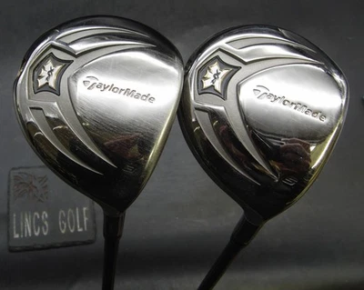 Set of 2 TaylorMade XR 3+5 Woods Stiff Graphite Shafts Mixed Grips* - Image 1 of 4