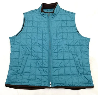 Peter Millar Essex Quilted Full Zip Vest Men's 3XL Blue Fleece Lined Golf Casual - Image 1 of 4