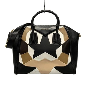 Auth GIVENCHY Antigona Medium Black White Multi Leather Shoulder Bag - Picture 1 of 20