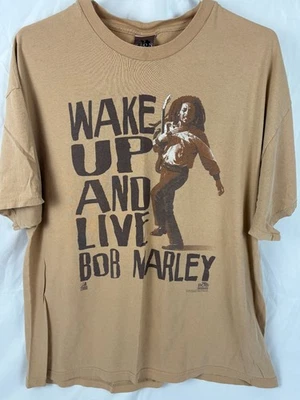 1999 Vintage Bob Marley Zion Rootswear XL Shirt Wake Up And Live small hole - Image 1 of 4