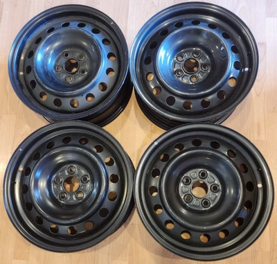 SET OF (4) 16" SCION XB FACTORY OEM BLACK STEEL WHEELS RIMS 16x6 2008-2014 5x100 - Image 1 of 4