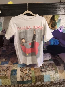 Camisa de Colección Shania Twain Para Hombres MED Blanca Gira Mundial Concierto BandaTee Años 90 Country - Imagen 1 de 3