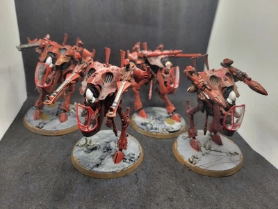 Warhammer 40k Eldar/Aeldari 4× Warwalkers. GW Plastic. Complete, Painted. - Image 1 of 4