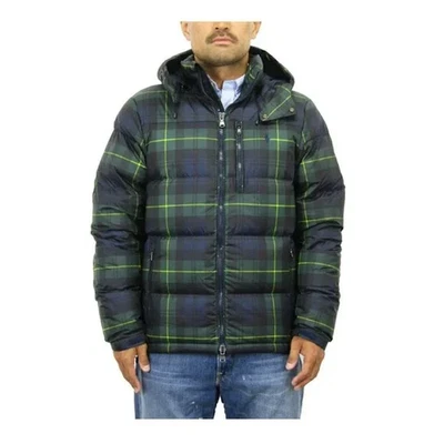 Polo Ralph Lauren Tartán Reloj Negro Con Capucha Poni Logo Plumón Abrigo Chaqueta Nuevo con Etiquetas Foto 1 de 4